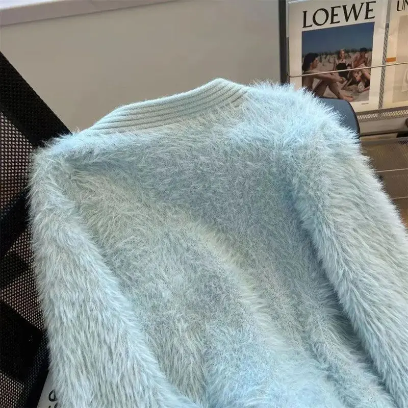 2025 Autumn and Winter Fashion New Women's Elegant Knitted Single Breasted Cashmere Cardigan Three-dimensional Flower Sweater