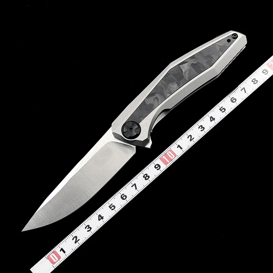 

ZT 0470 Dmitry Sinkevich Flipper Knife 3.4" 20CV Two-Tone Blade, Titanium Handles with Carbon Fiber Insert ZT0470 KNIFE