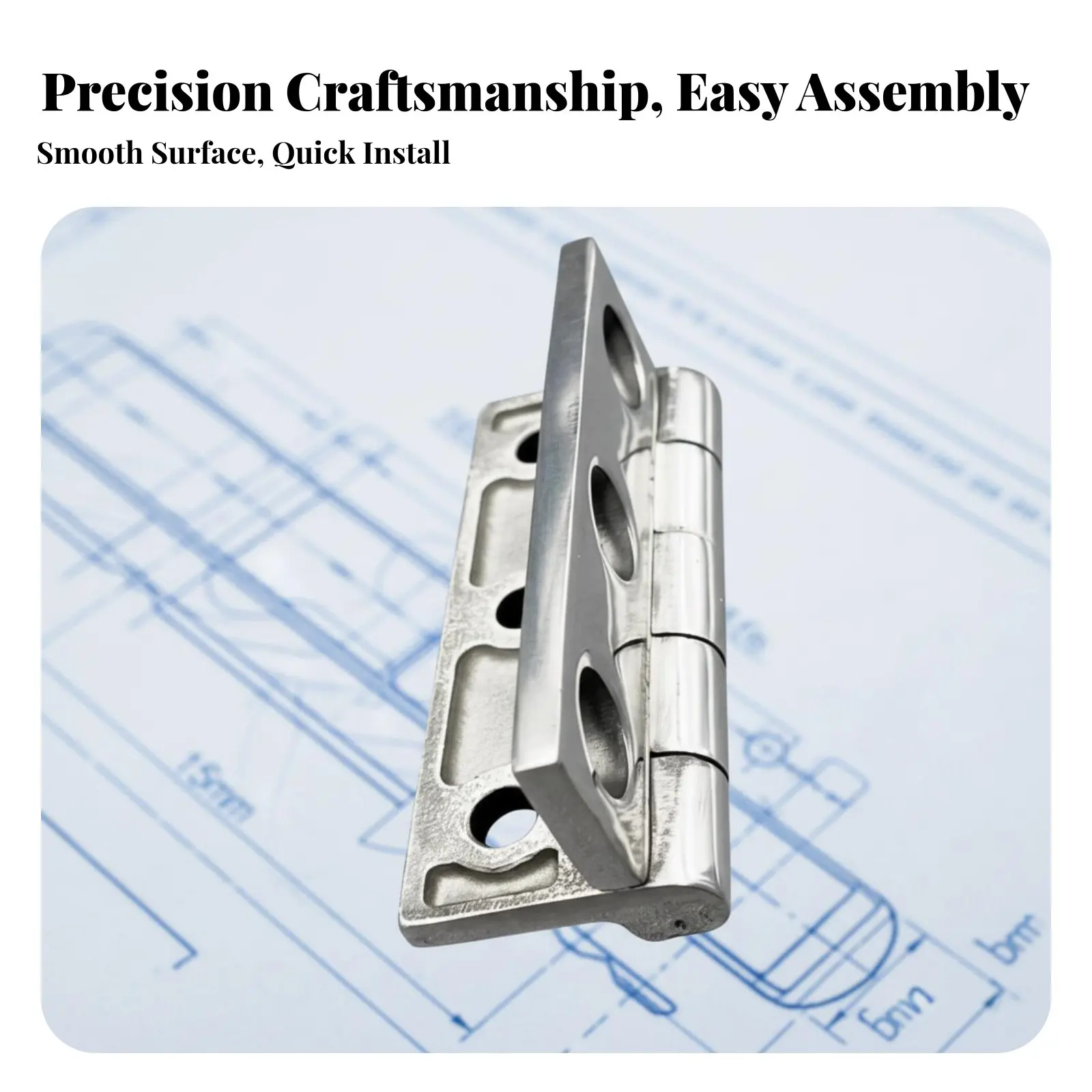 

Sturdy Duty Stainless Steel Hinge Water-Resistant Grade Hinge Rustproof Saltwater Durability for Boats, Outdoor