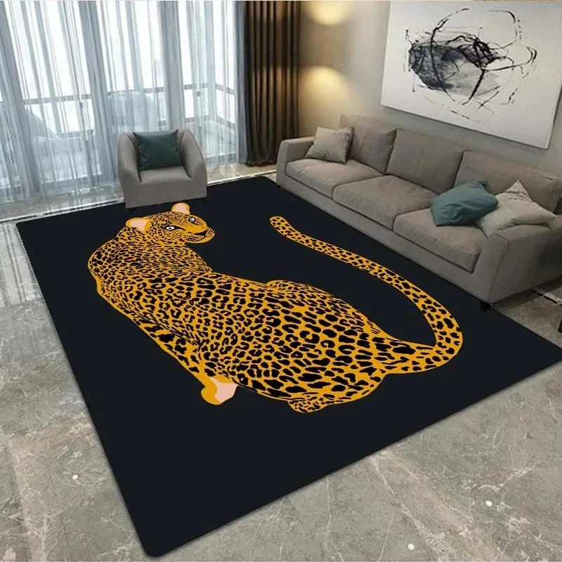 Pink Cheetah Pattern Bedroom Floor Mats Decorative Home Living Room Floor Mats