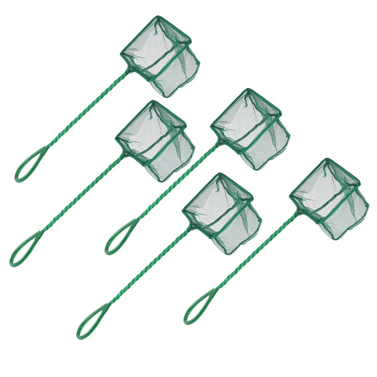 

Набор из 5 прочных подсачеков из нержавеющей стали с глубокой мягкой сеткой и ручкой с крючком, компактные, для аквариума