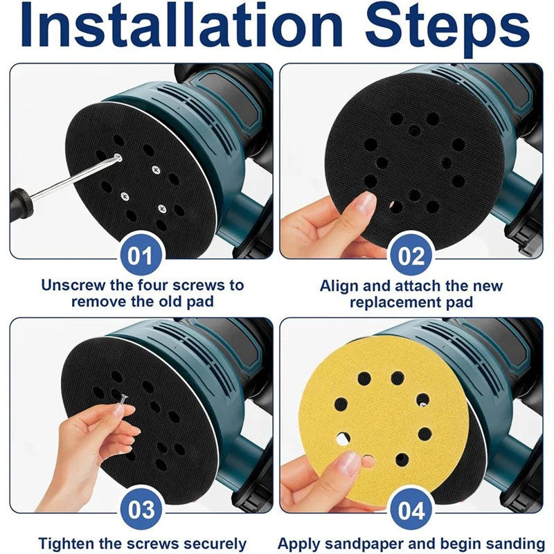 IALJ-For PEX 300 AE 400 AE 4000 AE 5" Backing Pad Sanding Pads Grinding Sanding Disc Polisher Sander Accessories 2Pcs