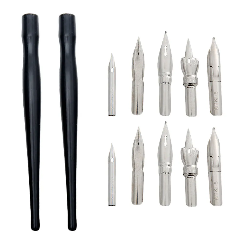 مجموعتان من أقلام الرسوم المتحركة المعدنية البلاستيكية، مجموعة أقلام رسم كاملة للكتابة، مجموعة أدوات فنية لحامل القلم الهزلي، ملحقات المناقير للطلاب #5