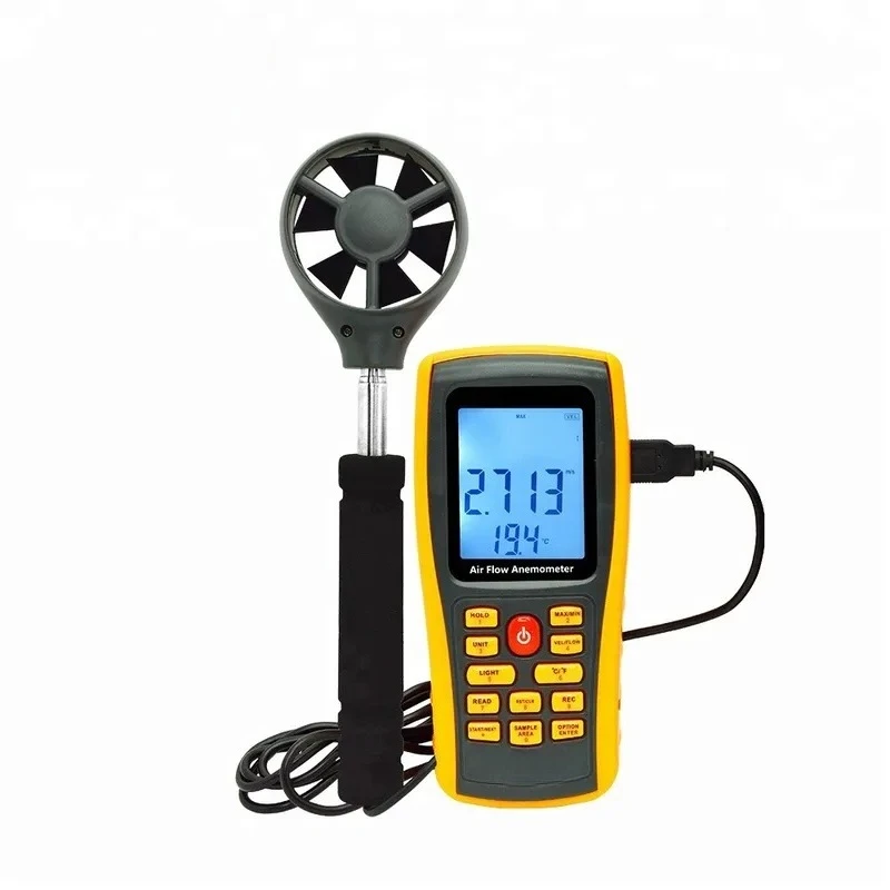 Digital Anemometer High Precision Wind Speed Temperature Meter for HVAC Engineers Outdoor Camping Weather Monitoring GM8902