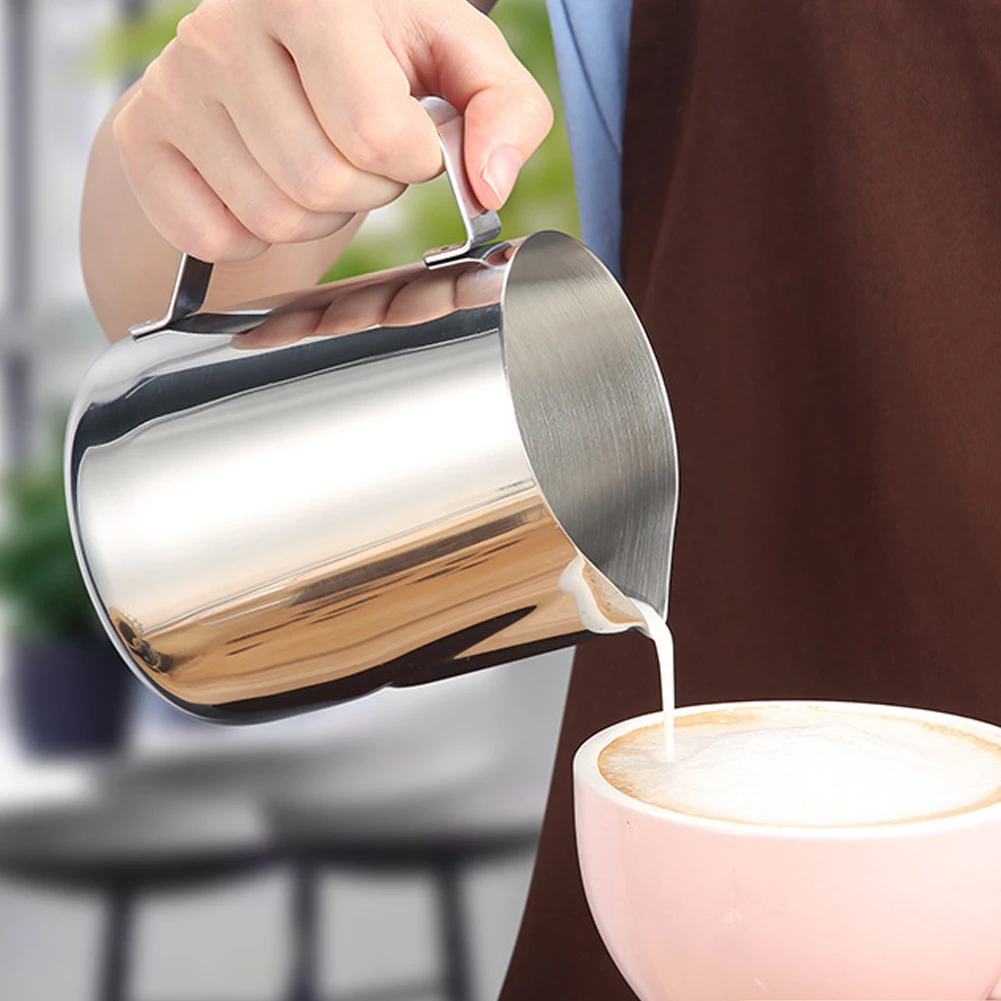 350/600/900ml Milk Frothing Jug Stainless Steel Espresso Coffee Cup Sharp Mouth Barista Frother Pitcher Kitchen Cafe Accessories