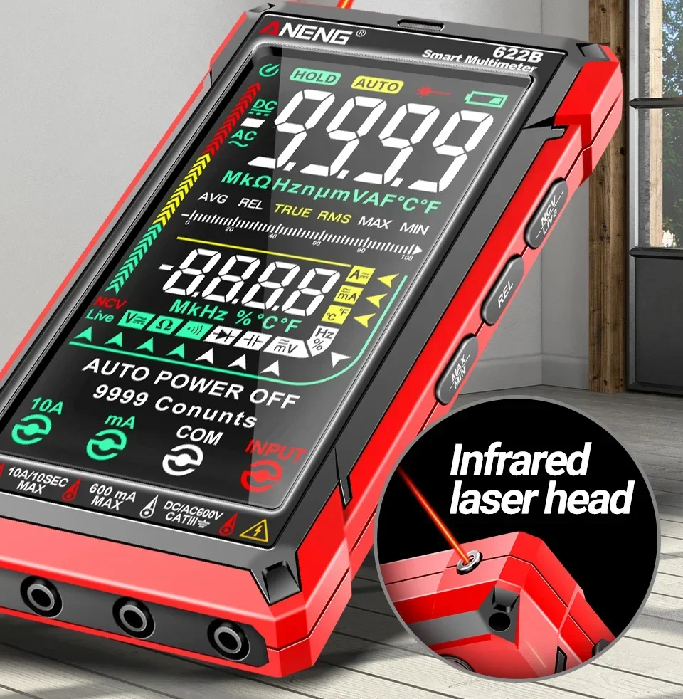ANENG 622A/622B Smart Digital Multimeter AC/DC Spannung Strom Kondensator Widerstand NCV Spannung Induktion Infrarot Laser Tester – Detail 8