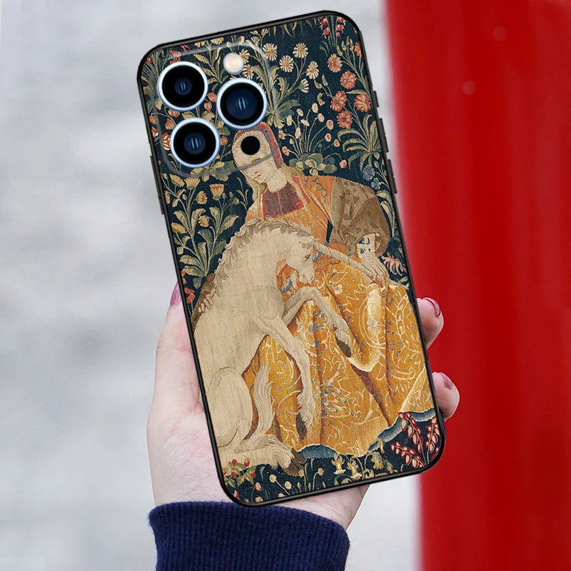 Renaissance art Painting Case For iPhone 15 14 13 11 12 16 Pro Max Mini X XS Max XR SE2 Plus Shockproof Soft Back Cover