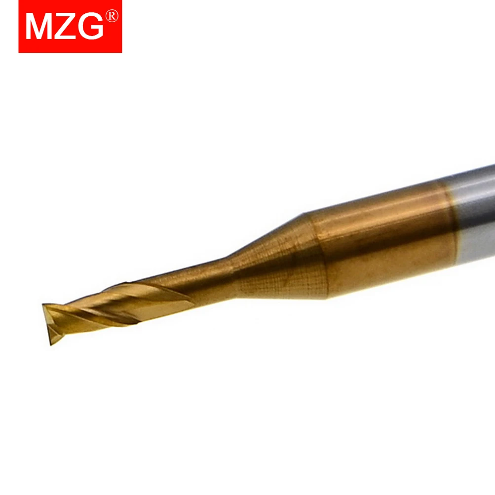 MZG 2 Flute Flat Long Neck Deep Ditch 60 Degree Tungsten Steel Nano Coating Anti-vibration Finishing Milling Cutter