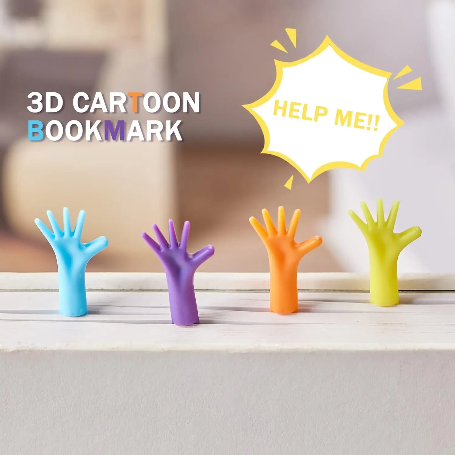 4 قطعة/المجموعة 3D الكرتون البسيطة اليد الإشارات المرجعية صفحة الاصبع علامات الاطفال القراءة الإيدز فريد اللوازم المدرسية A7791