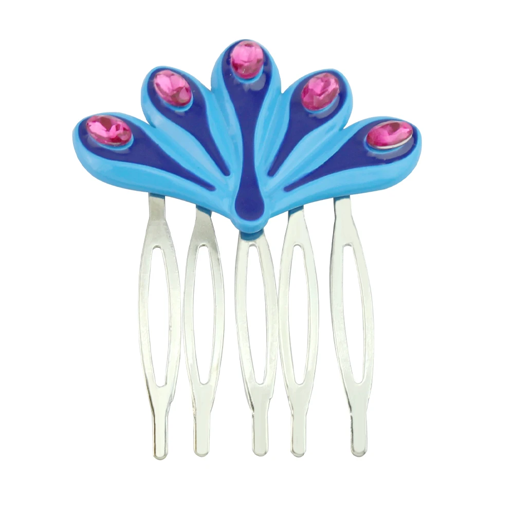 لطيف الأزرق الطاووس أغطية الرأس الكرتون دبوس الشعر المعدني زي لوازم الحفلات للفتيات الهدايا