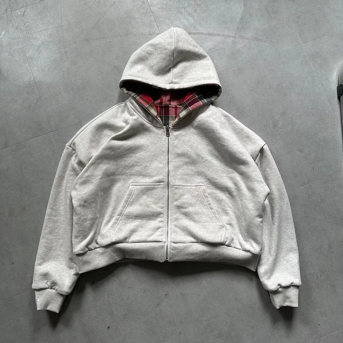 Splicing Double-Sided Printed Cardigan Hoodie Men's Spring Autumn Trend American Retro Loose Hooded Jacket
