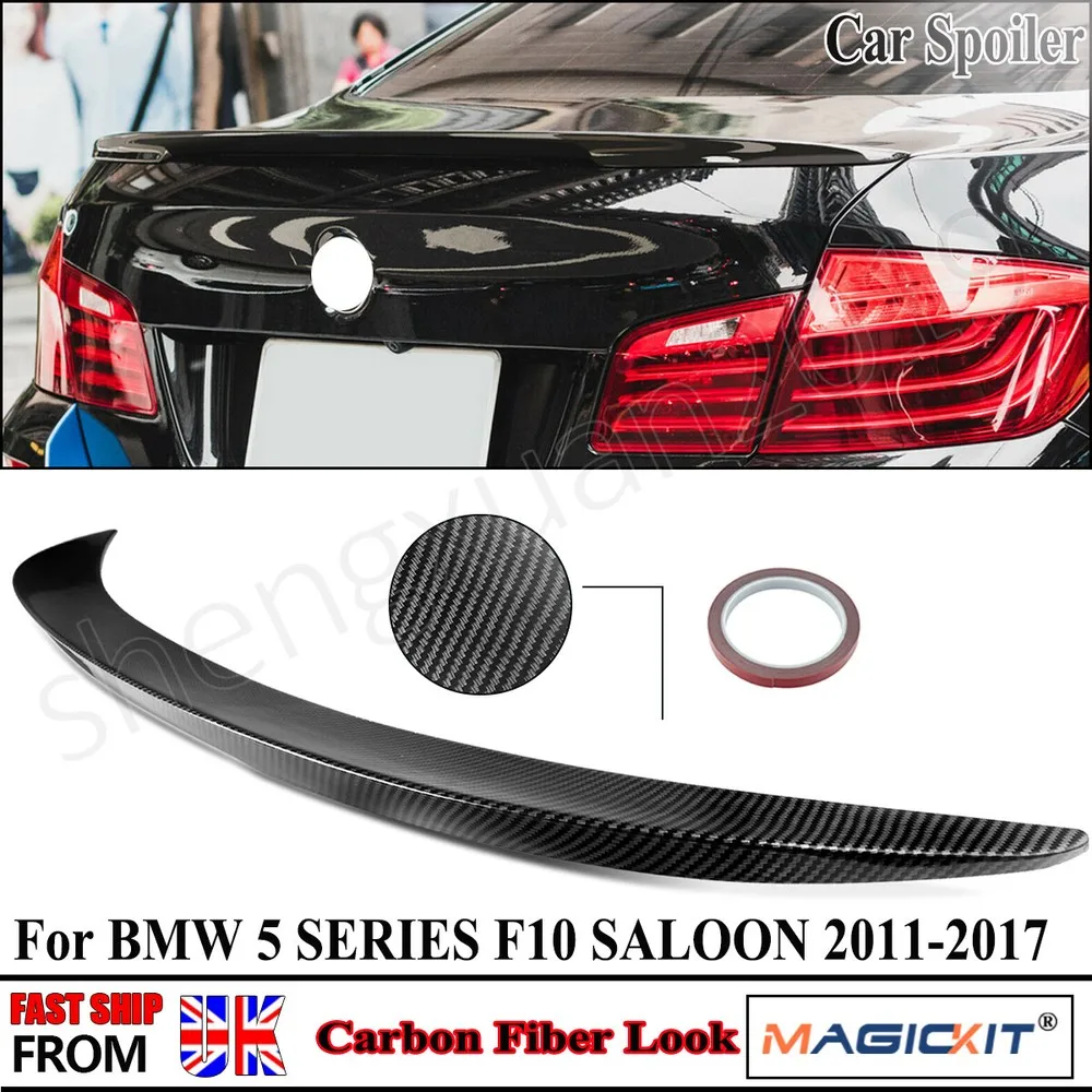 

Tail Spoiler Lip For BMW 5 SERIES F10 518d 520d 525d 535d 2010-2016 M PERFORMANCE SPORT REAR BOOT LID LIP SPOILER CARBON LOOK