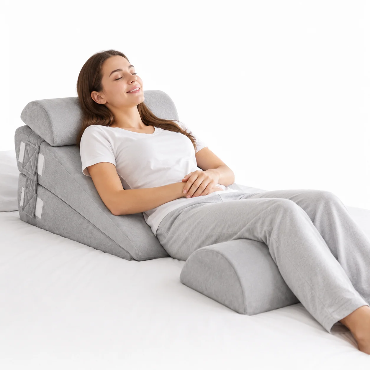 4PCS Adjustable Bed Wedge Pillow Set Multi-Angle Foldable Suitable for Sleep Provide Ergonomic Support to Alleviate Pain