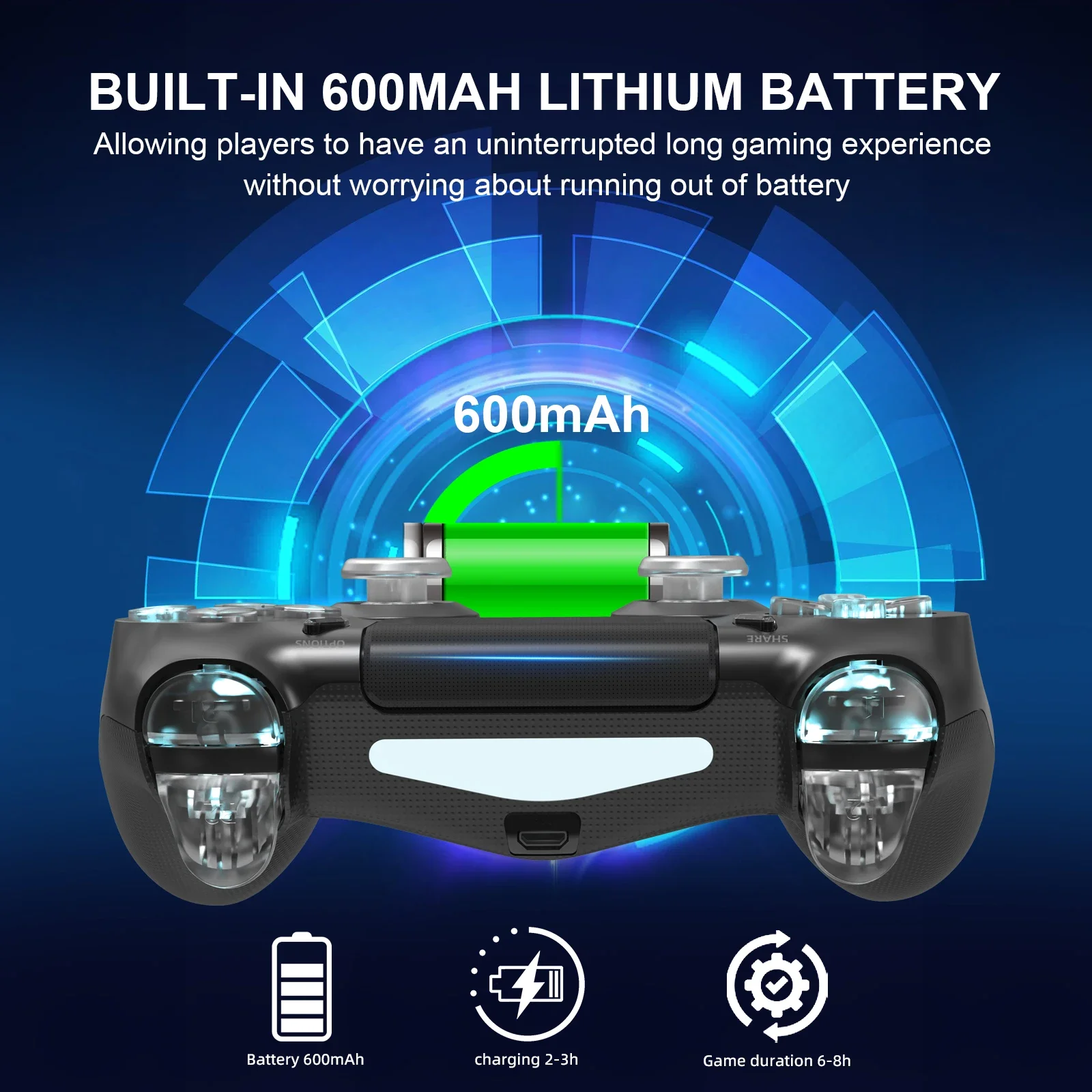 GAMINJA LED Wireless Game Controller Für PS4 PS3 Konsole Computer PC RGB Licht Bluetooth Gamepad 6-achsen Gyroskop dual Vibration