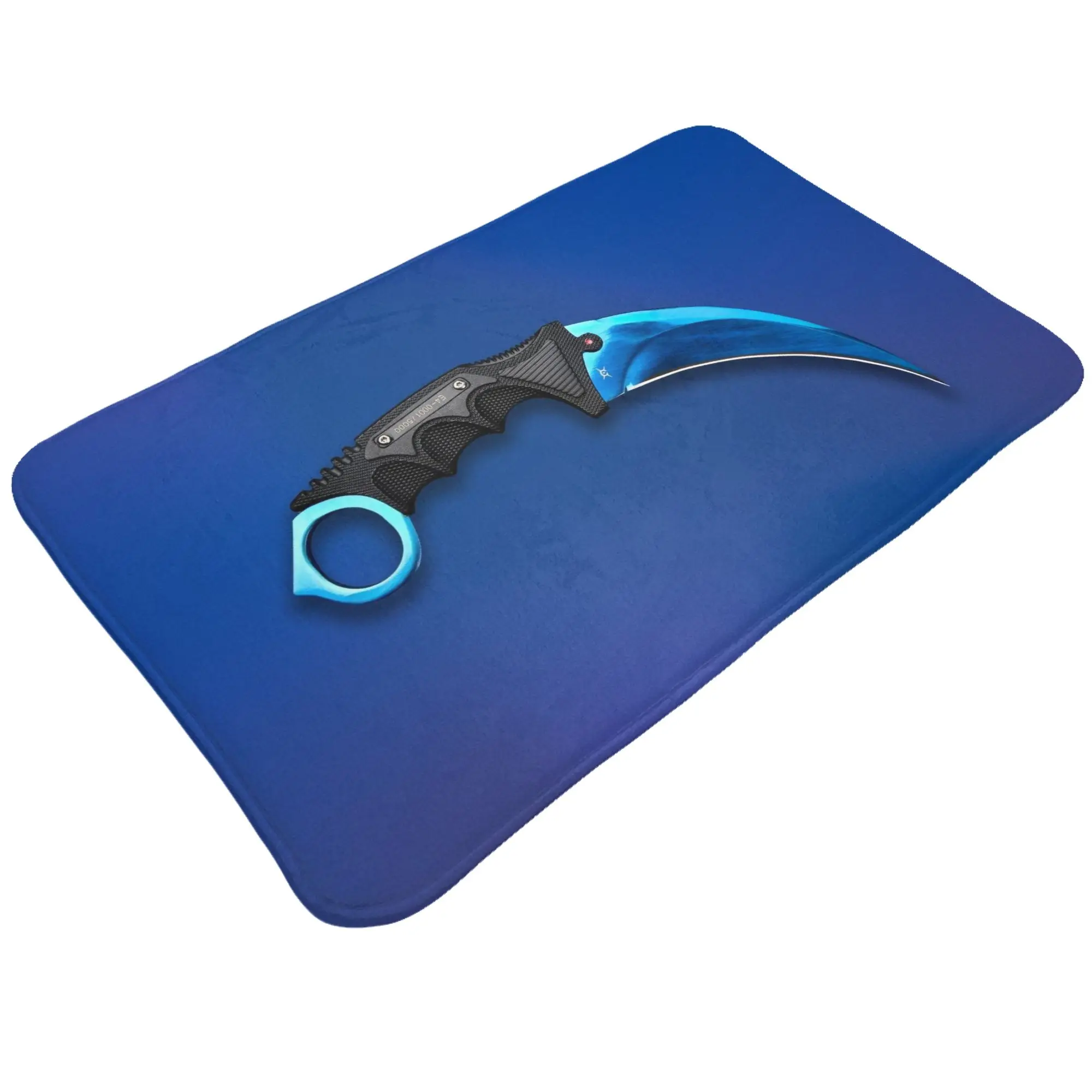 Blue Gradient Karambit Knife Art Non-slip Doormat Kitchen Mat  Entrance Indoor Home Decor