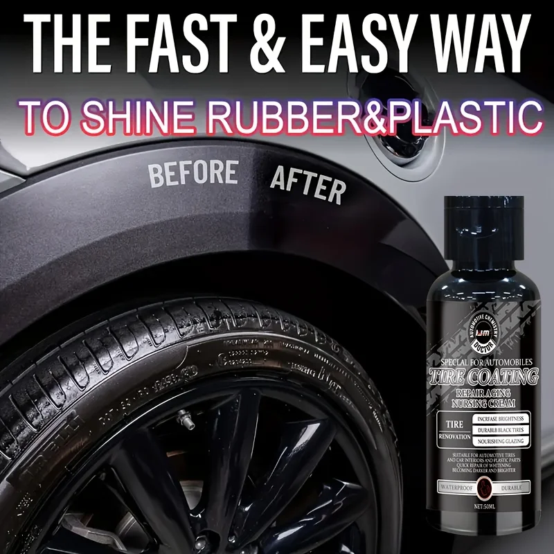 

Tire Blackening Coating Wax - Hydrating Luster and Protection, Anti-Aging Tire Care Coating with Sponge Applicator