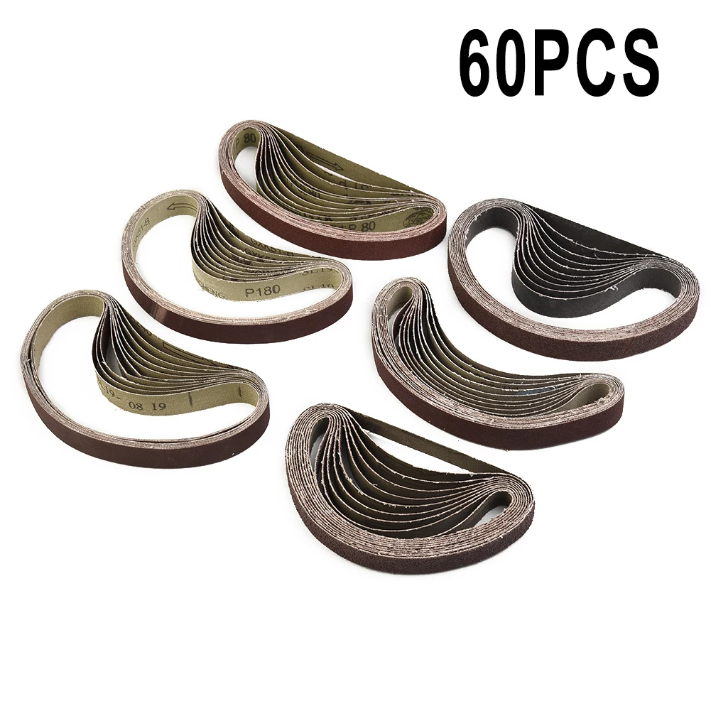 

60pcs Sanding Belts 40 60 80 120 180 240 Grit For Decker Power Files Bd280 Bd282e Ka292 Ka293e Alumina 13x457mm Abrasive Tools