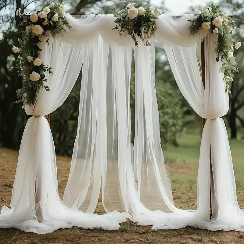 Transparenter Tüll-Hintergrundstoff – Durchsichtiger Netzvorhang für Hochzeiten, Fotoshootings & Partydekoration