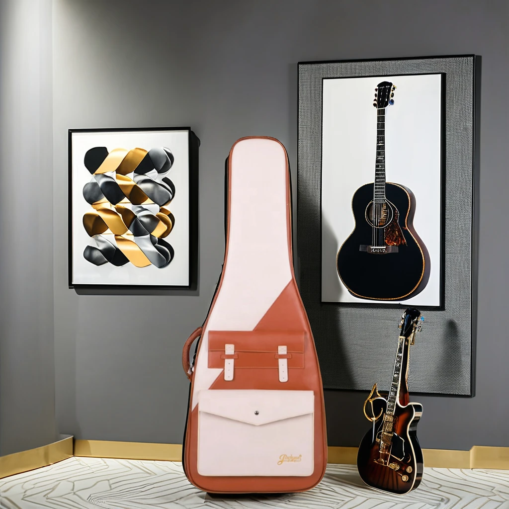 

41-Inch Acoustic Guitar Case Gig Bag with Waterproof PU Leather Material Dual Adjustable Shoulder Strap