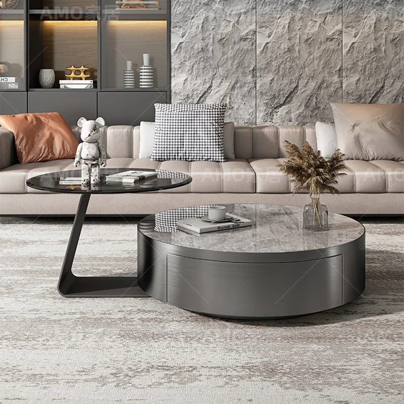 Minimalist Round Storage Table Modern Center Bedroom Table Side Sofa Desk High Mesa Lateral Para Sala Furniture Living Room