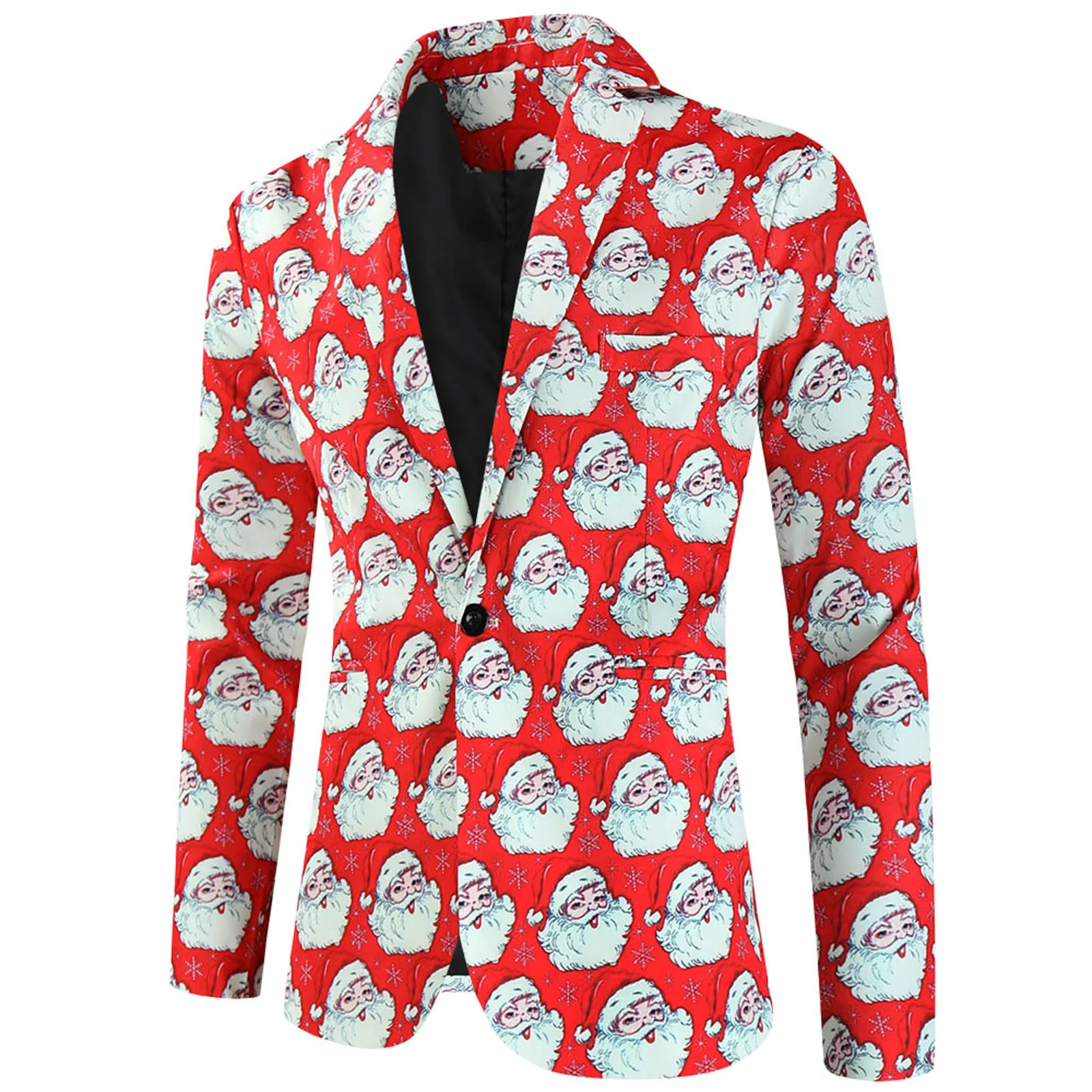 Fashion Santa Claus Print Blazer Jacket Men\'s Christmas Coat Autumn Winter New Men Blazers For Men 2024 New Party Jackets