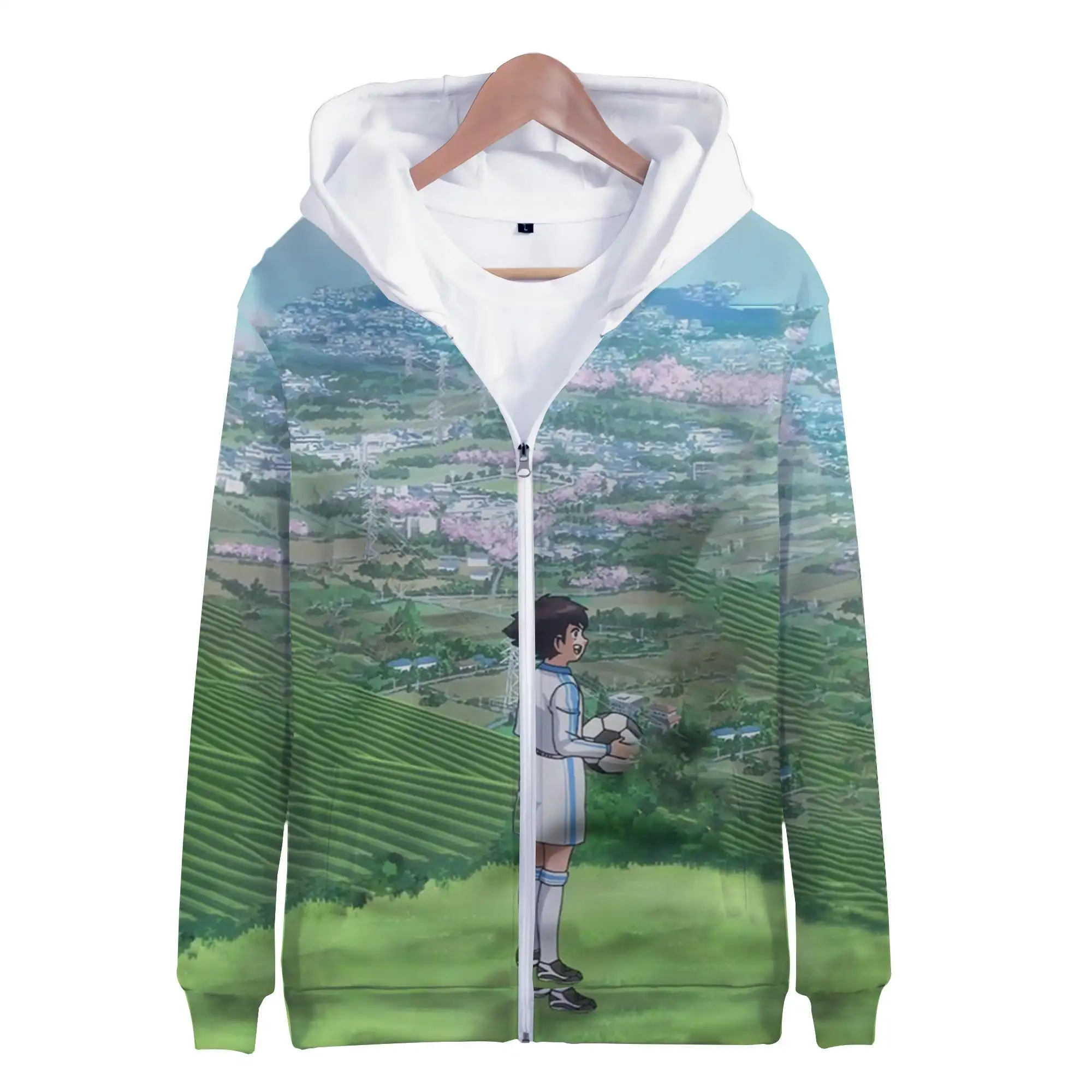 Hoodies Anime Captain Tsubasa 3D Print Zipper Sweatshirts Boys Girls Sweatshirts kids Fashion Long Sleeve Oversized Hoodie Coat