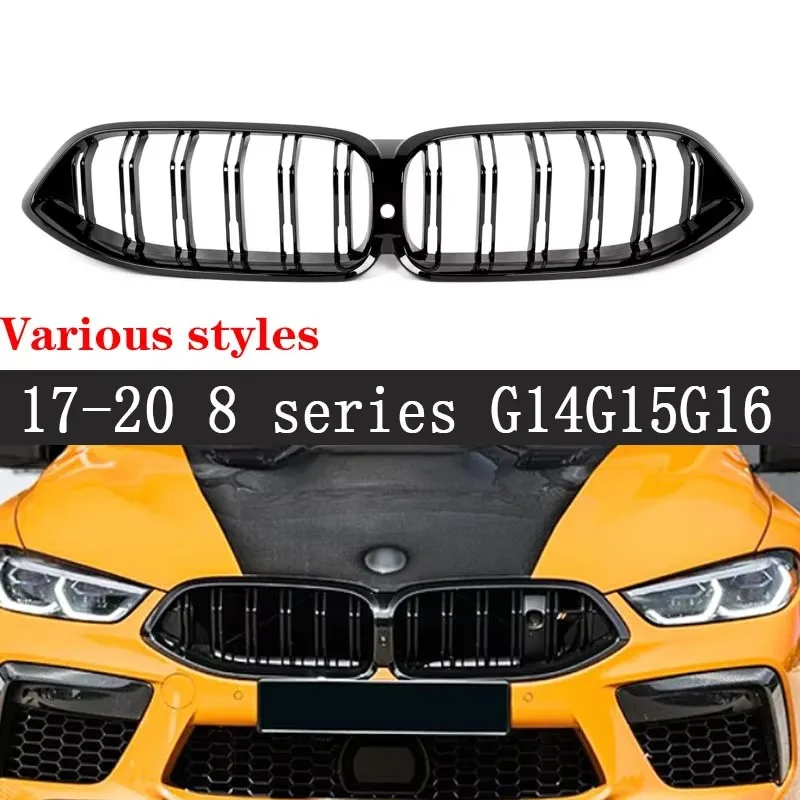 

For BMW 8 Series Kidney Grille Glossy Black ABS M Style Color Plastic Front Bumper Auto Decor Grill