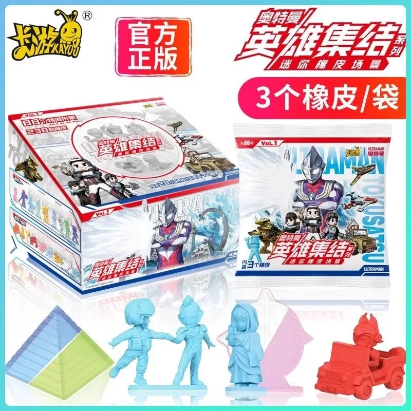 Original Kayou Anime Ultraman Rubber Doll Hero Assembly 1th Blind Box Generation Ultraman Zero Mebius Toys Anime Action Figure
