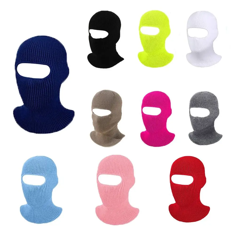 Male Warm Ski Hat 1-Hole Skullies Balaclava Bonnet Hat Mask Scarf Women Winter Cap Full Face Cover Knitted Hats Men Beanies Hat