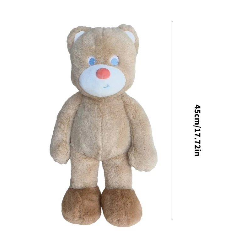 かわいい洗えるぬいぐるみ青い目のクマのおもちゃアレルギーに優しい子供のための旅行コンパニオン 15UB