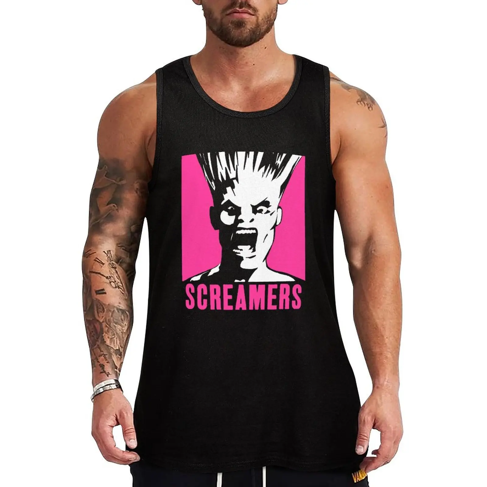 

Screamers - Pink and White Tank Top Men's t shirt man sexycostume Men's clothing