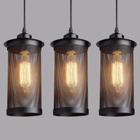 Modern Nordic Pendant Lights Black Iron Retro Loft Cage  Pendant Lamp American Industrial Metal Hanging Lamps