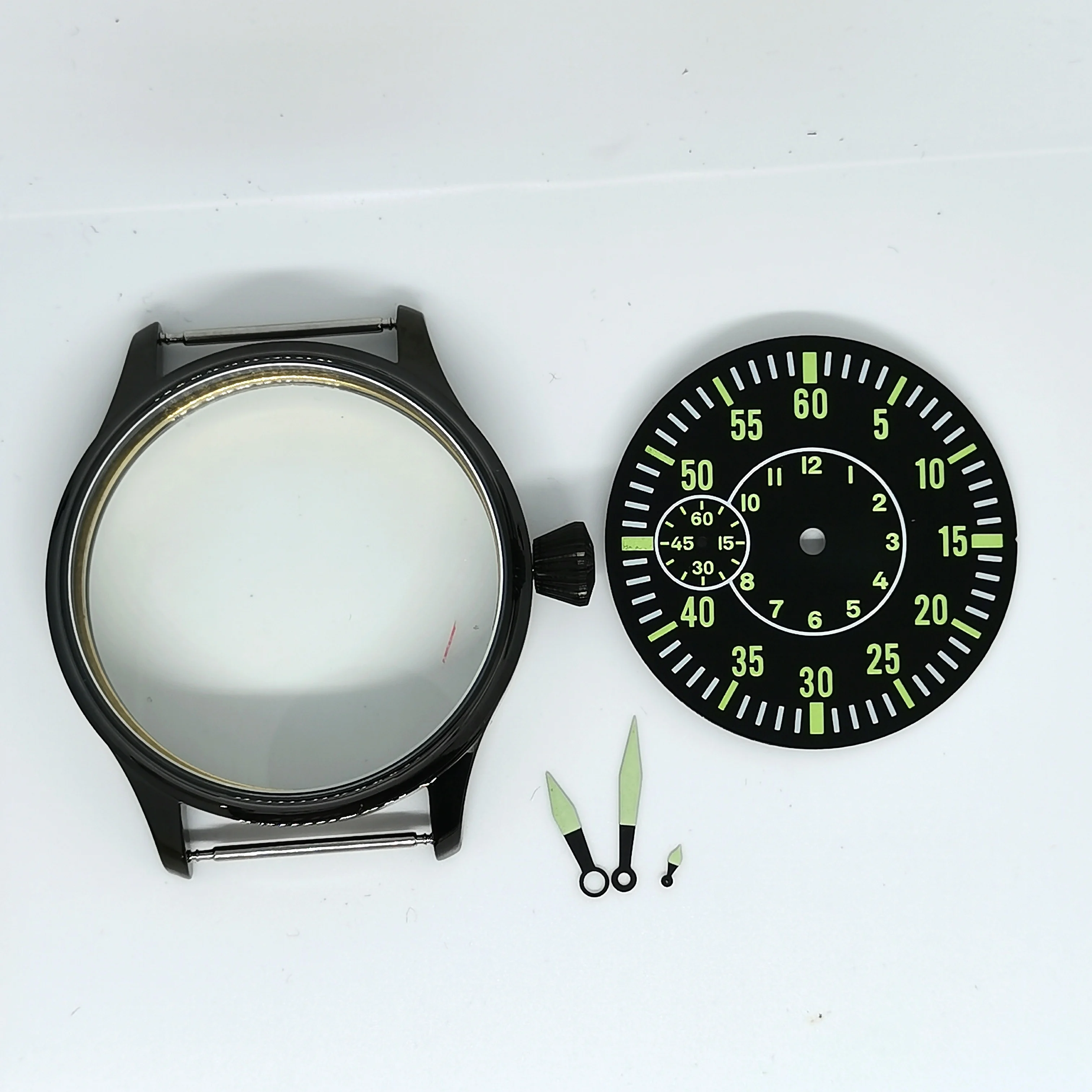 44MM Watch Parts of case dial add hands fit ST36 Hand winding Movement