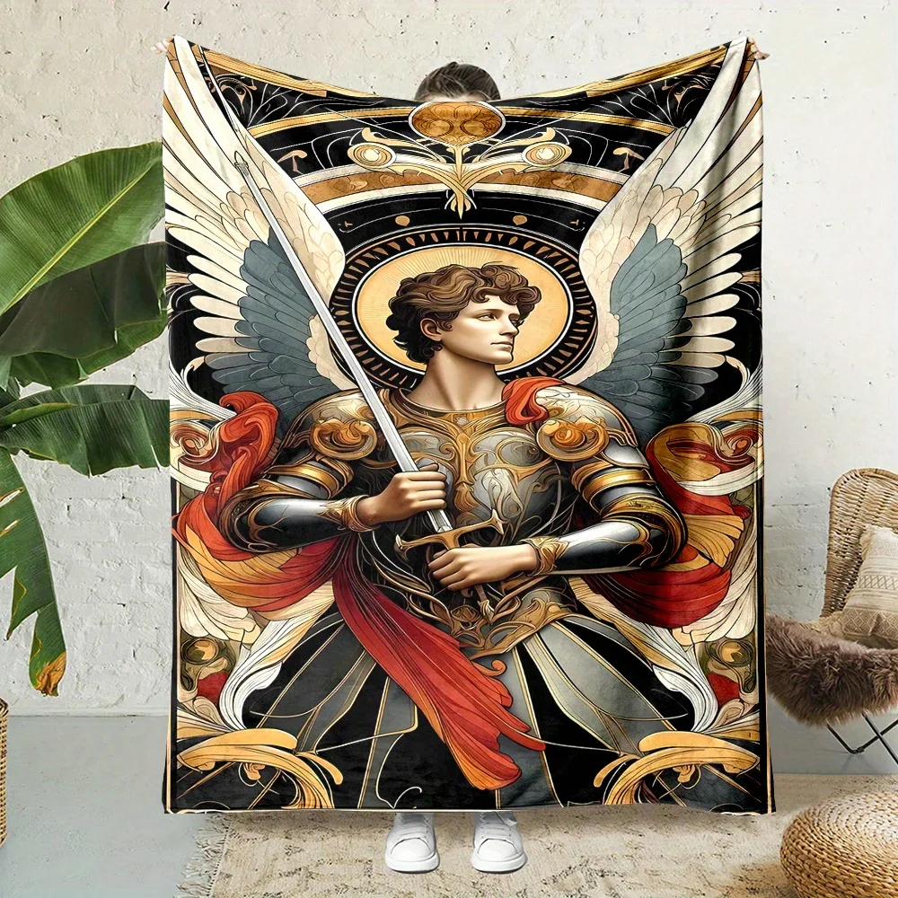 Decorative Mythological Art Blanket Throw Fantasy Angel Style Renaissance Print Couch Decor Luxury Large Size 150x200cm