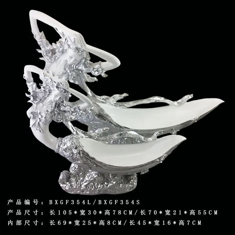 Resin electroplating European head hug beauty sashimi tableware plate seafood party buffet special dry ice p