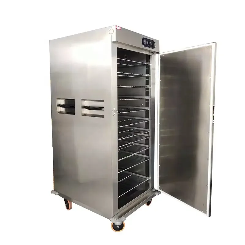 Gabinete de sujeción de alimentos para restaurante comercial, gabinete de sujeción calentado para alimentos calientes, carrito calentador de alimentos comercial