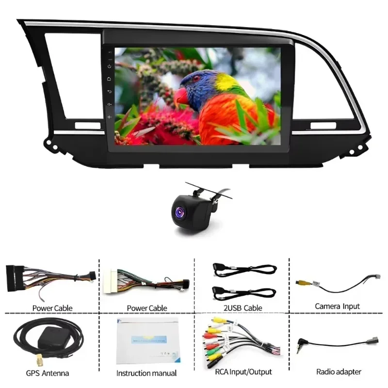 

Автомобильная стереосистема для Hyundai Elantra 2015-2018 с беспроводным Carplay Android Auto, 9-дюймовым радиоприемником с сенсорным экраном и GPS/WiFi/камерой резервного копирования