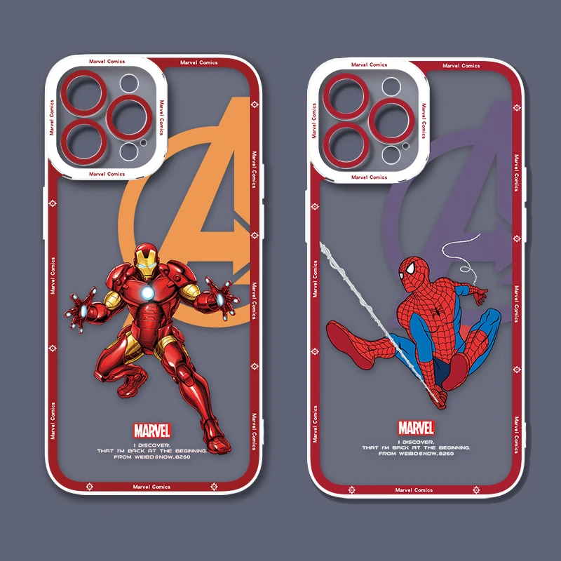 Marvel Spider Man Case For Xiaomi 13T 12T 11T 10T 14 13 12 11 Lite 5G NE POCO F6 X6 Pro X3 NFC X5 X4 GT F3 F4 F5 M6 M5S C65 Etui