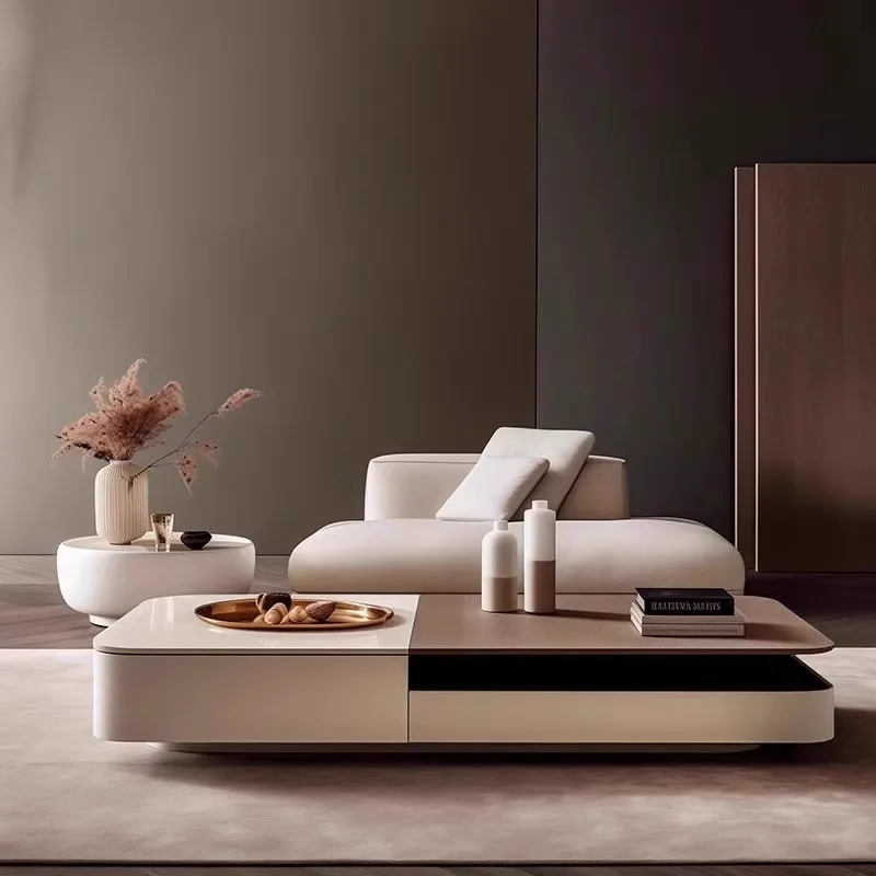 Tavolino da caffè di fascia alta con base ispessita per soggiorno moderno italiano