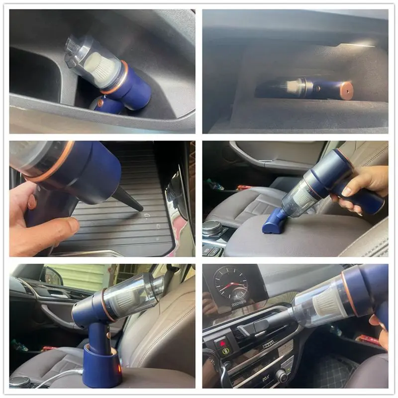 

goodok Portable Car Vacuum Cleaner Charging Compressed Air Handheld High-Power Cordless Vacuum Cleaner for Home Office-Black