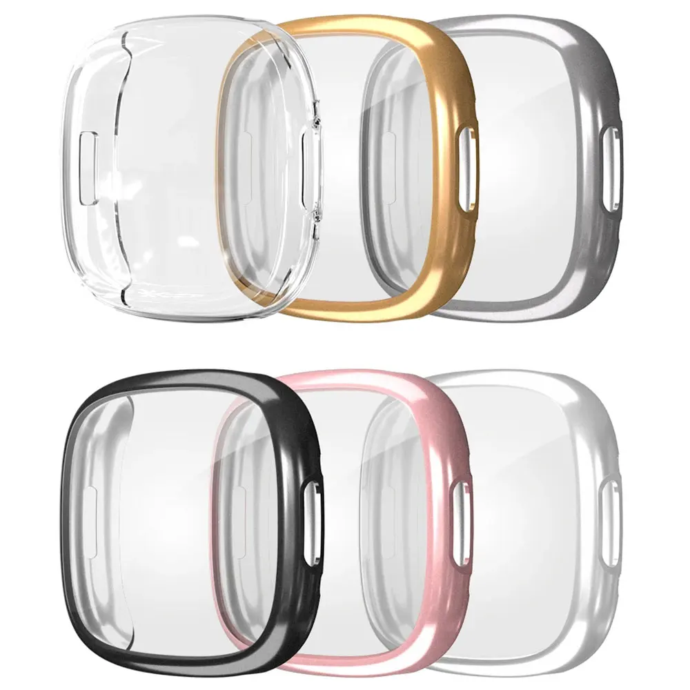 Plating TPU Case For Fitbit Versa 4 Protective Cover Frame Shell For Fit Bit Versa4 Watch Full Coverage Screen Protector Cases