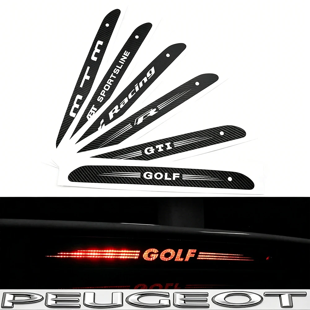 Kohlefaser-Bremslichtaufkleber, Zubehör für hochmontierte Bremsleuchten für VW Golf T‑Roc Tiguan Polo Passat T‑Cross Taigo ID.4 ID.7 – Detail 5
