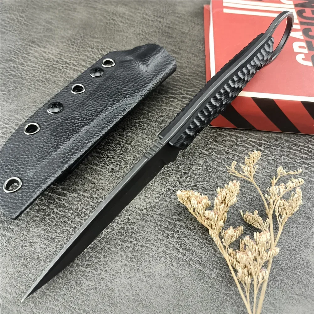 8Cr13Mov Steel Fixed Blade G10 Handle with Pinky Ring Kydex Sheath Outdoor Military Survival Knives Tool Knife Tactical Military