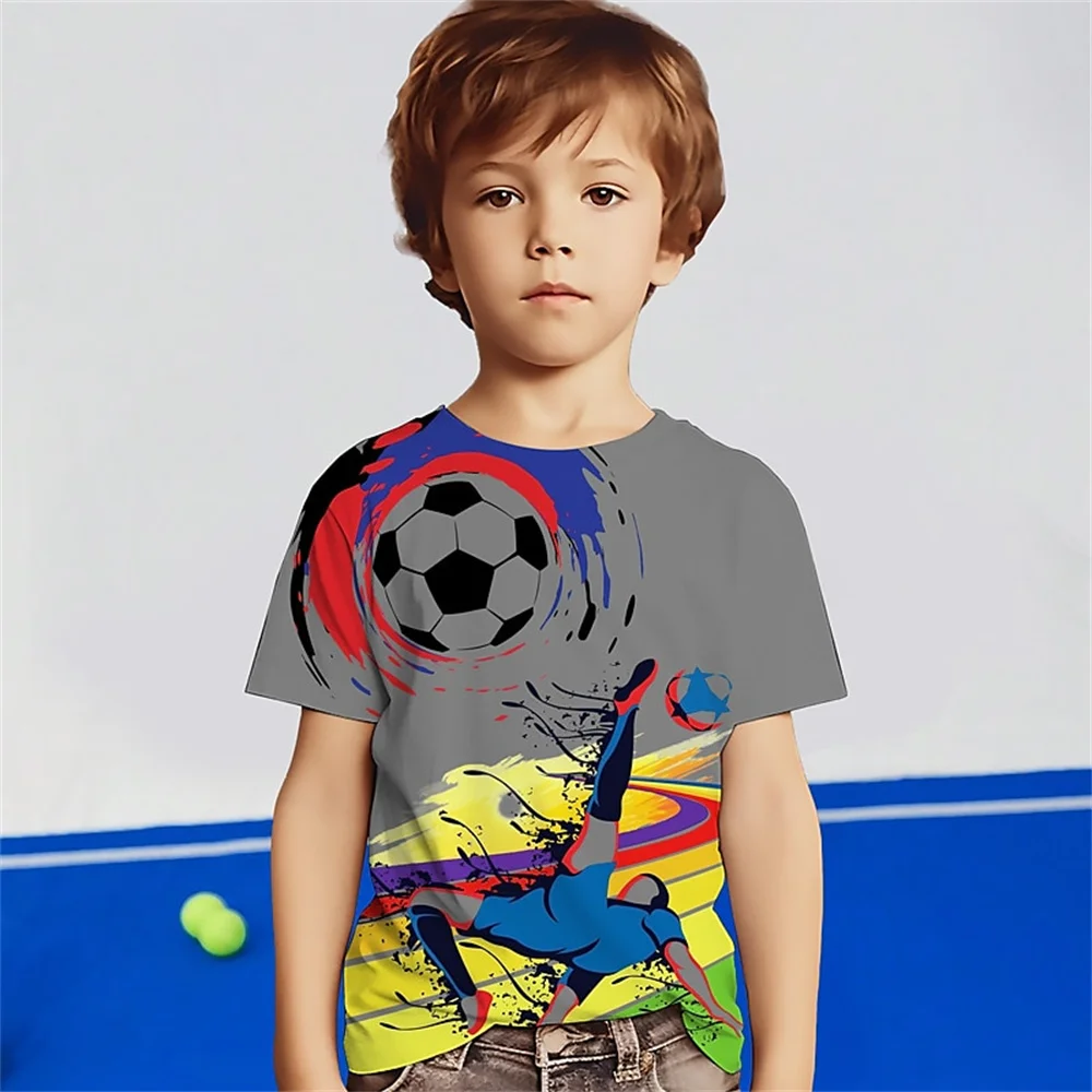 2025 fußball 3d Gedruckt T Shirt Kinder Kinder Geburtstag Sport T-shirts Baby Kleidung Jungen Mädchen Casual T-Shirts Top T