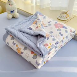 New Pastoral Style Cotton Summer Cooling Quilt 1pc 150/180/200cm Single Double bed Lightweight Breathable Machine Washable