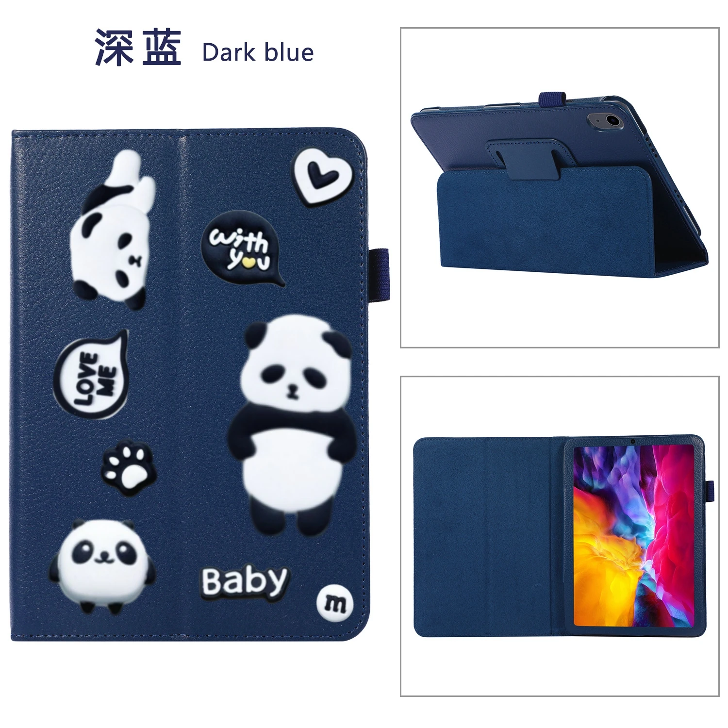 For Apple iPad 11th Generation Case 2025 Twofold Stand DIY Panda Cartoon Kid Tablet Cases For iPad 11th 11'' A16 Auto Sleep/Wake