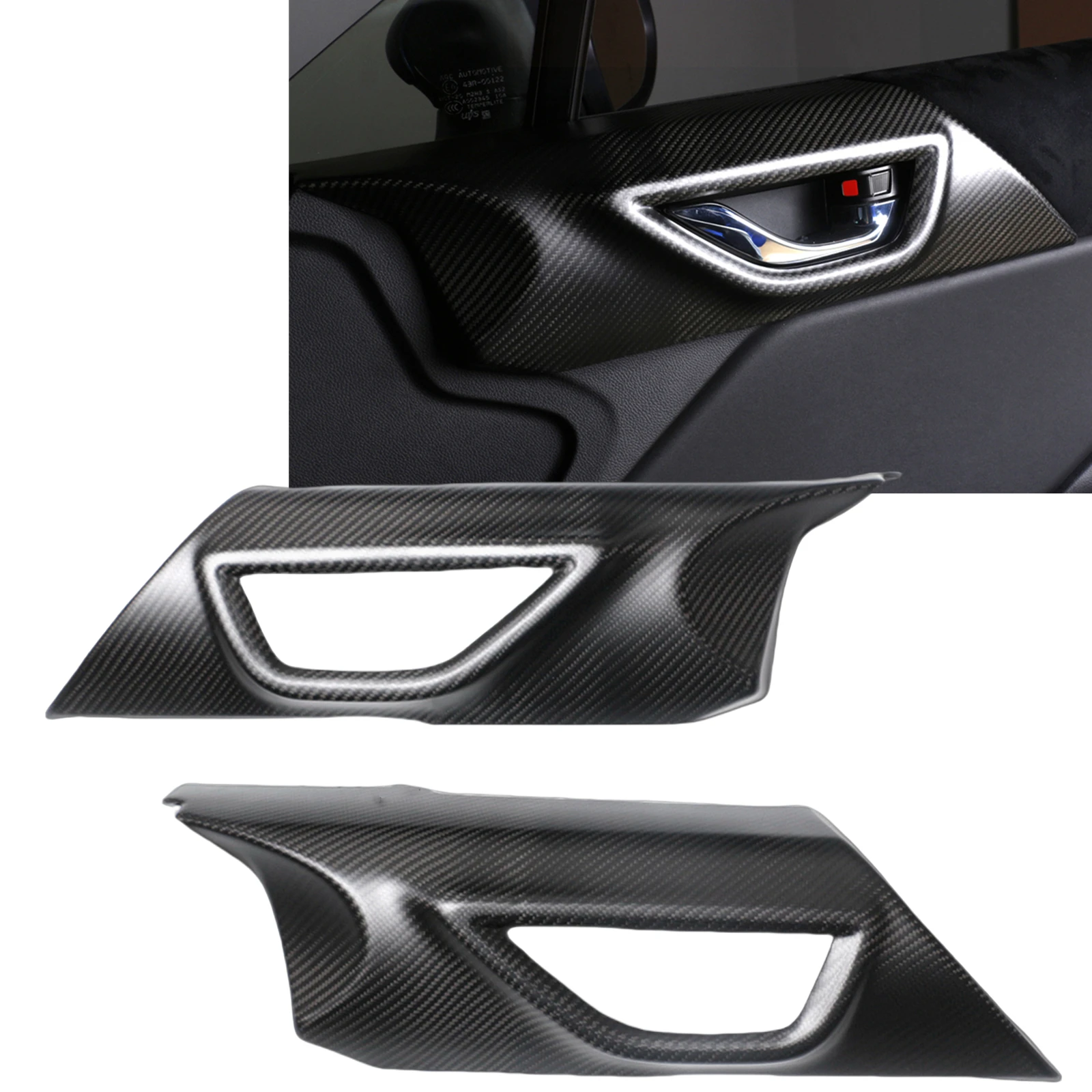 

Real Carbon Fiber Interior Door Lock Panel Trim Cover Decorative For SUBARU BRZ TOYOTA GR86 2022-2024