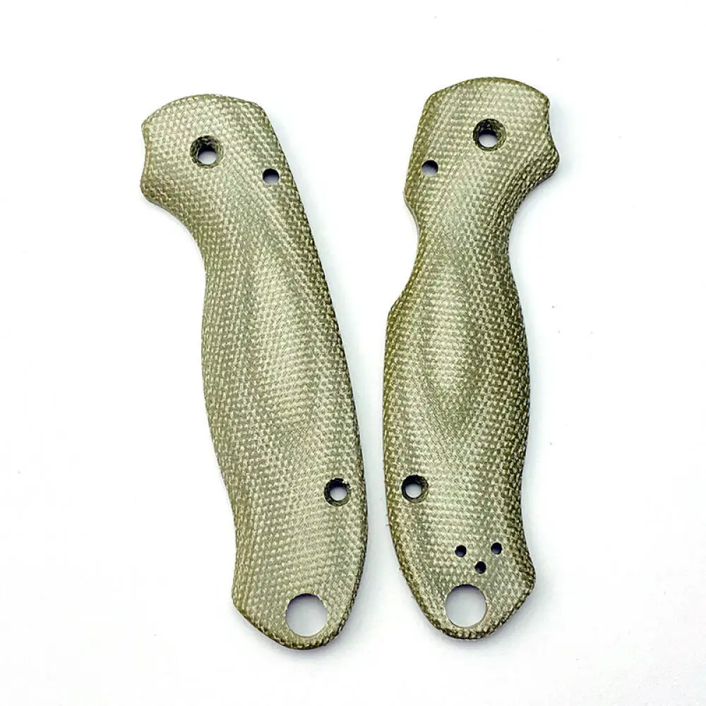 A Pair Micarta Handle Patch Handle Grips for Spyderco Para 3 / C223 ,No Knife