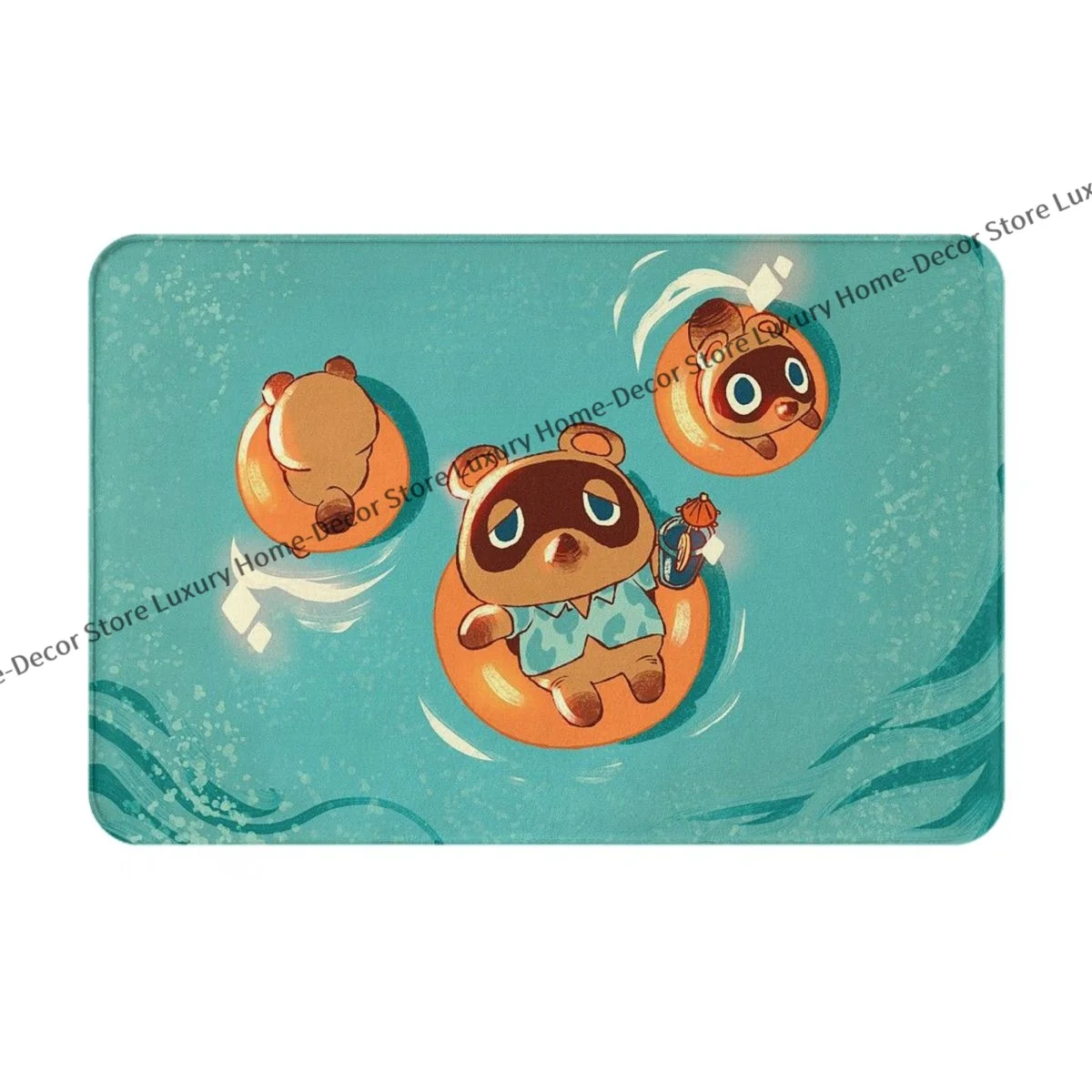 Animal Crossing: New Horizons Non-slip Doormat Swimming Bath Kitchen Mat Prayer Carpet Flannel Pattern Decor