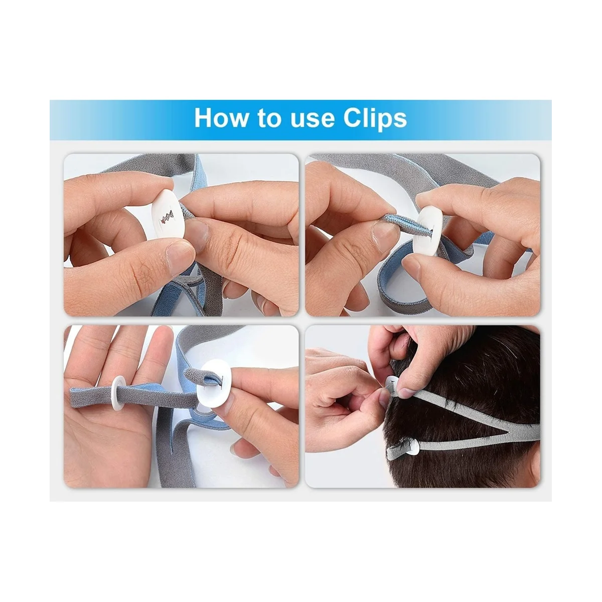 1PCS Replacement for P10 Nasal Pillow CPAP Mask Straps with 2 Adjustment Clips